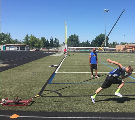 Sled weight resistance push